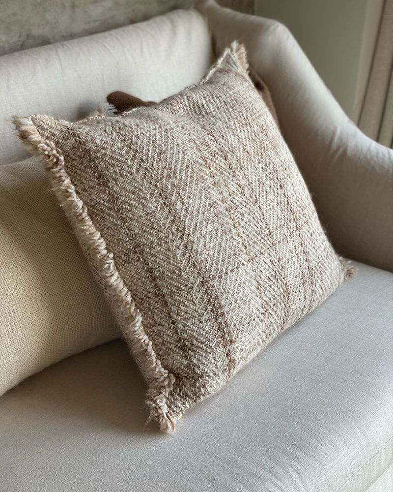 Brown Wool Throw Pillow