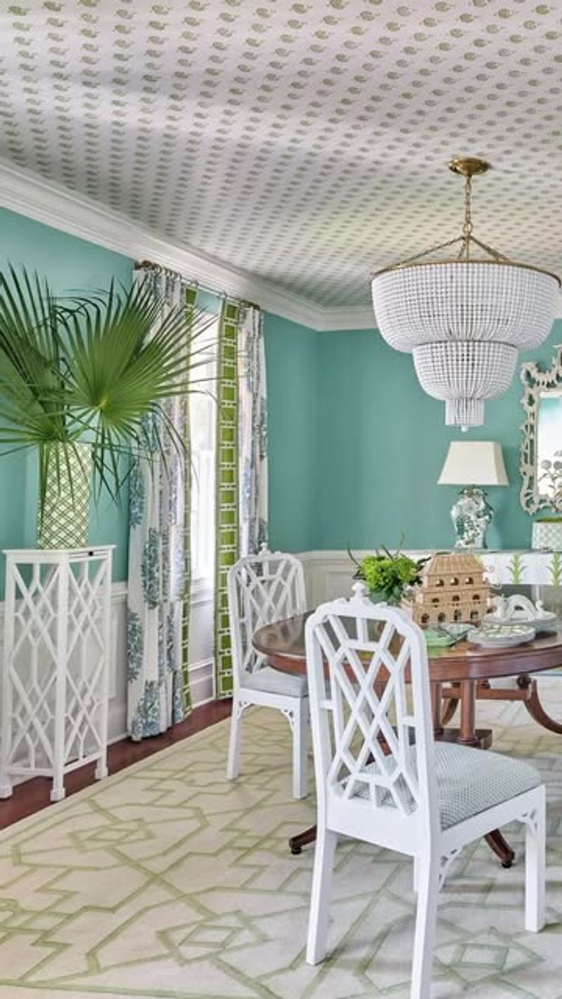 Mint Green Walls with White Trim