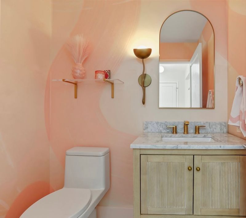 Pale Peach Powder Room