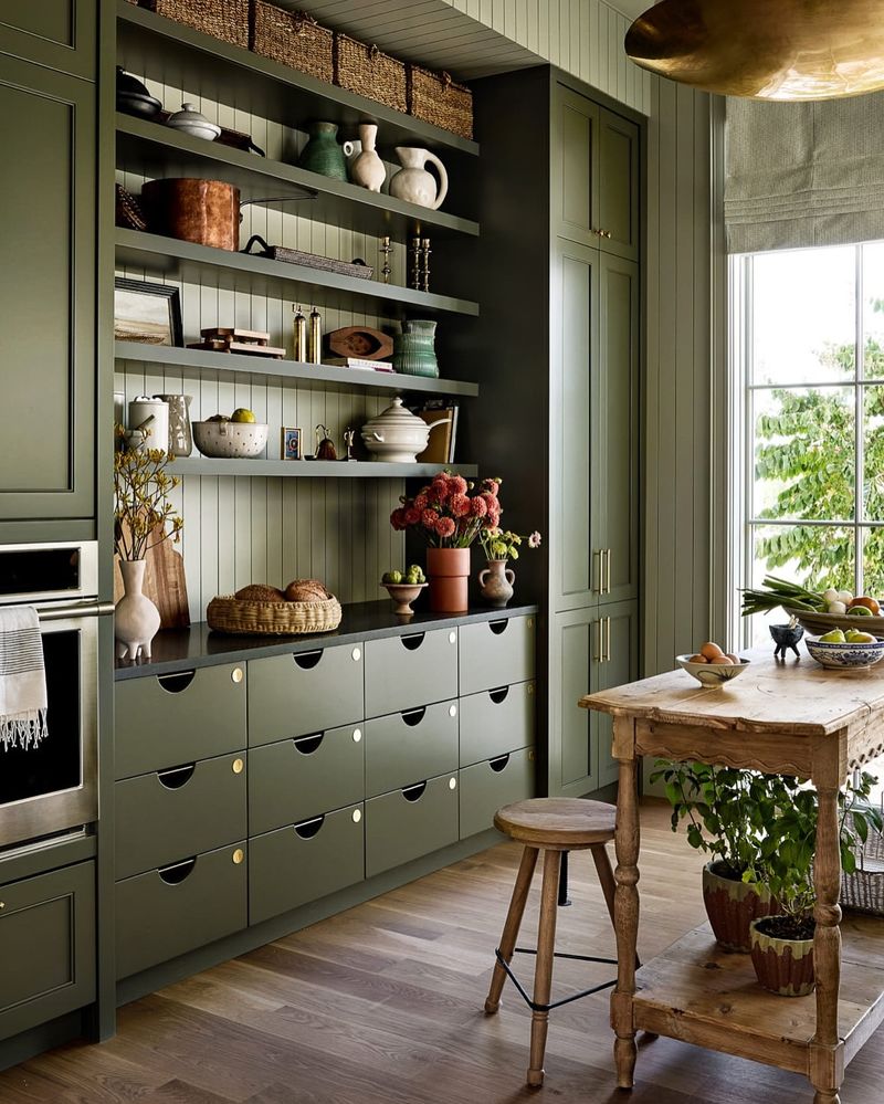 Olive Green Cabinets