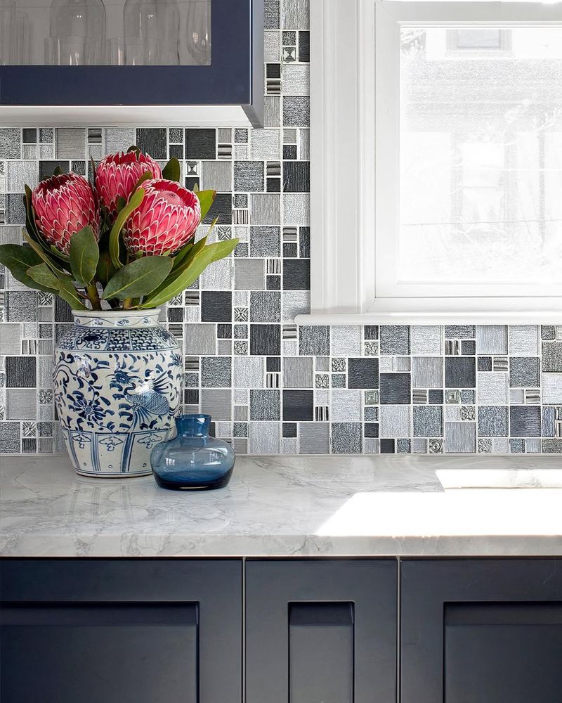 Black and White Backsplash Mosaic