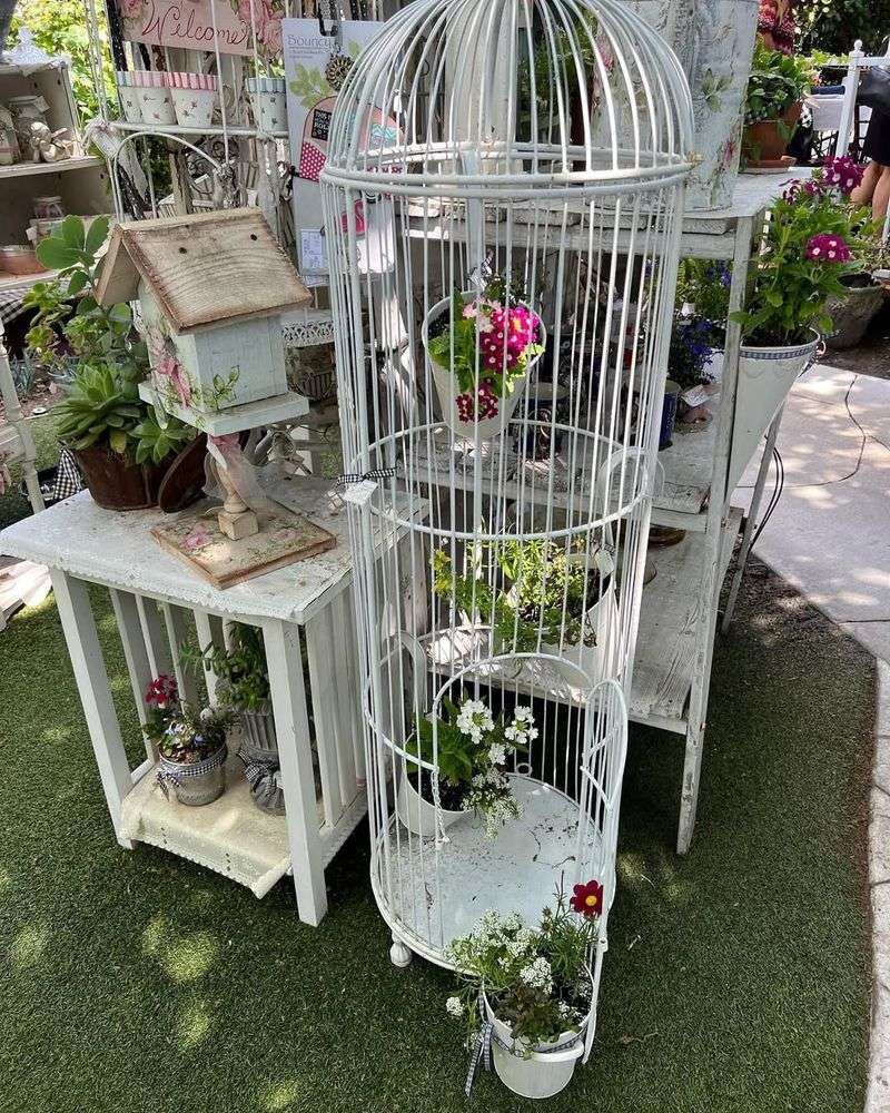 Antique Birdcage Planters