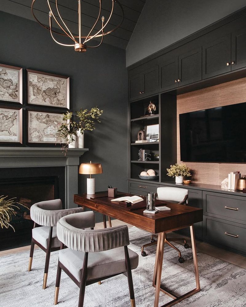 Charcoal Gray Media Room