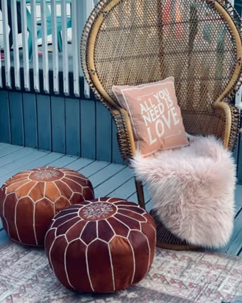 Boho Chic Brown Pouf