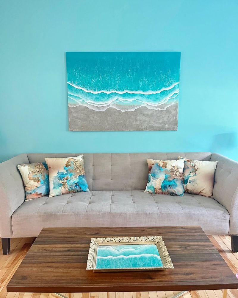 Ocean Blue Accent Wall