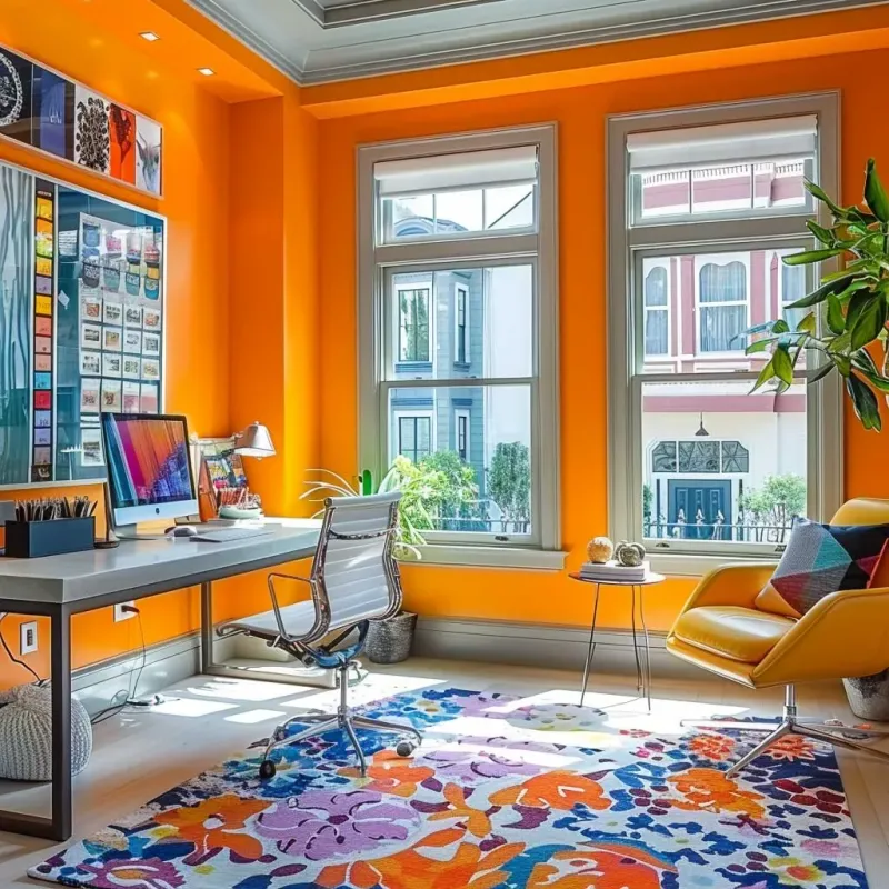 Bright Orange Workspace