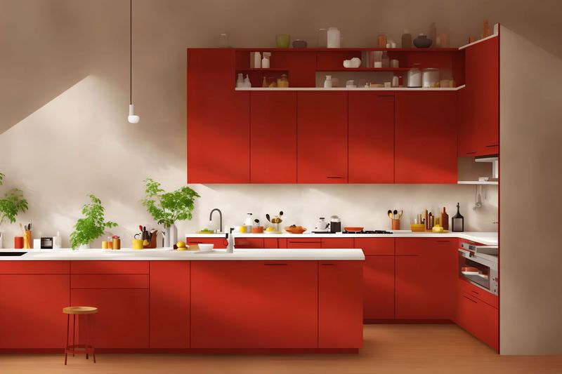 Vibrant Red Kitchen