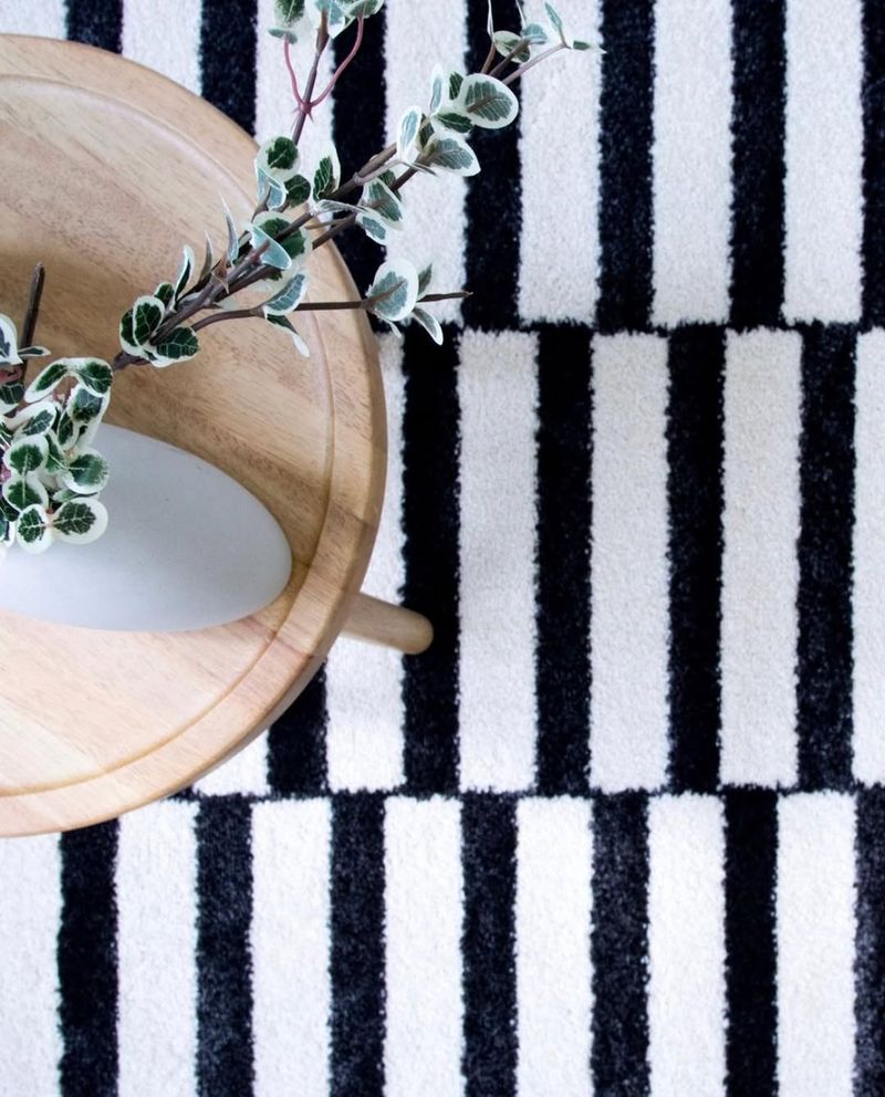 Black and White Striped Rugs