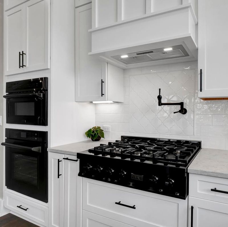 Black Appliances with White Surroundings