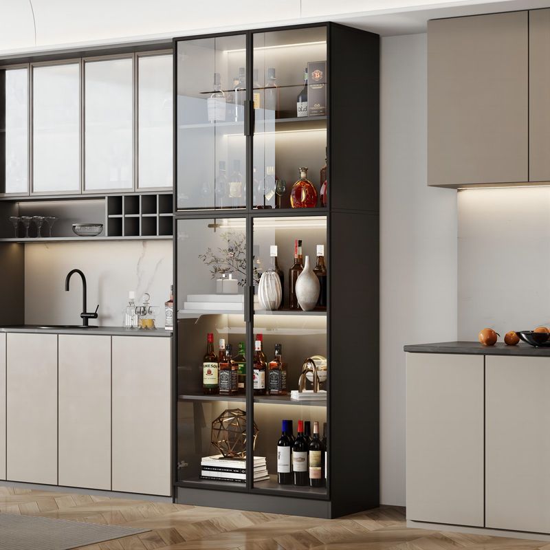 Inside Glass-Front Cabinets