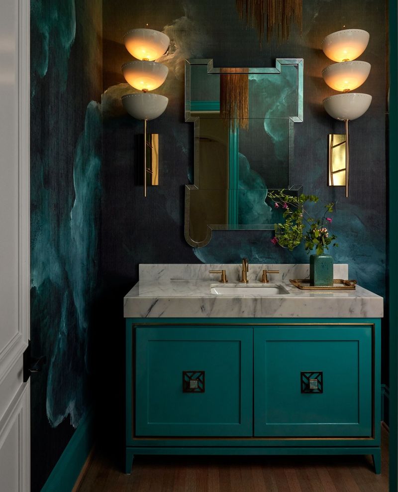 Peacock Blue Powder Rooms