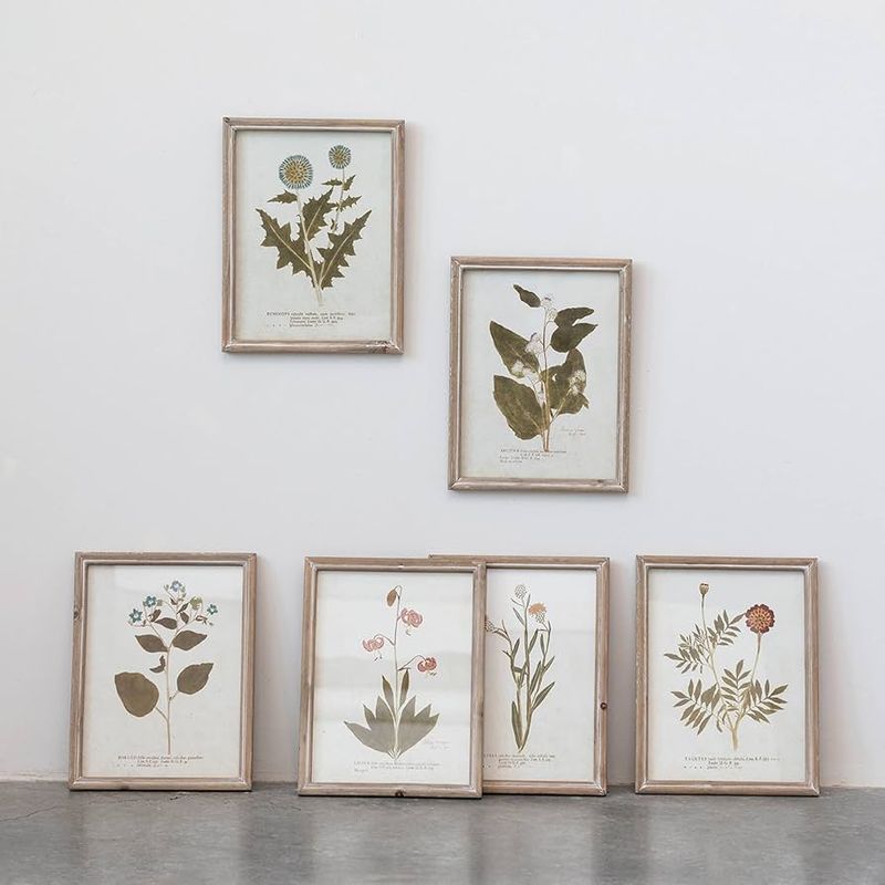 Creative Co-Op Scientific Botanicals Linen & Wood Scroll Wall Poster – $17