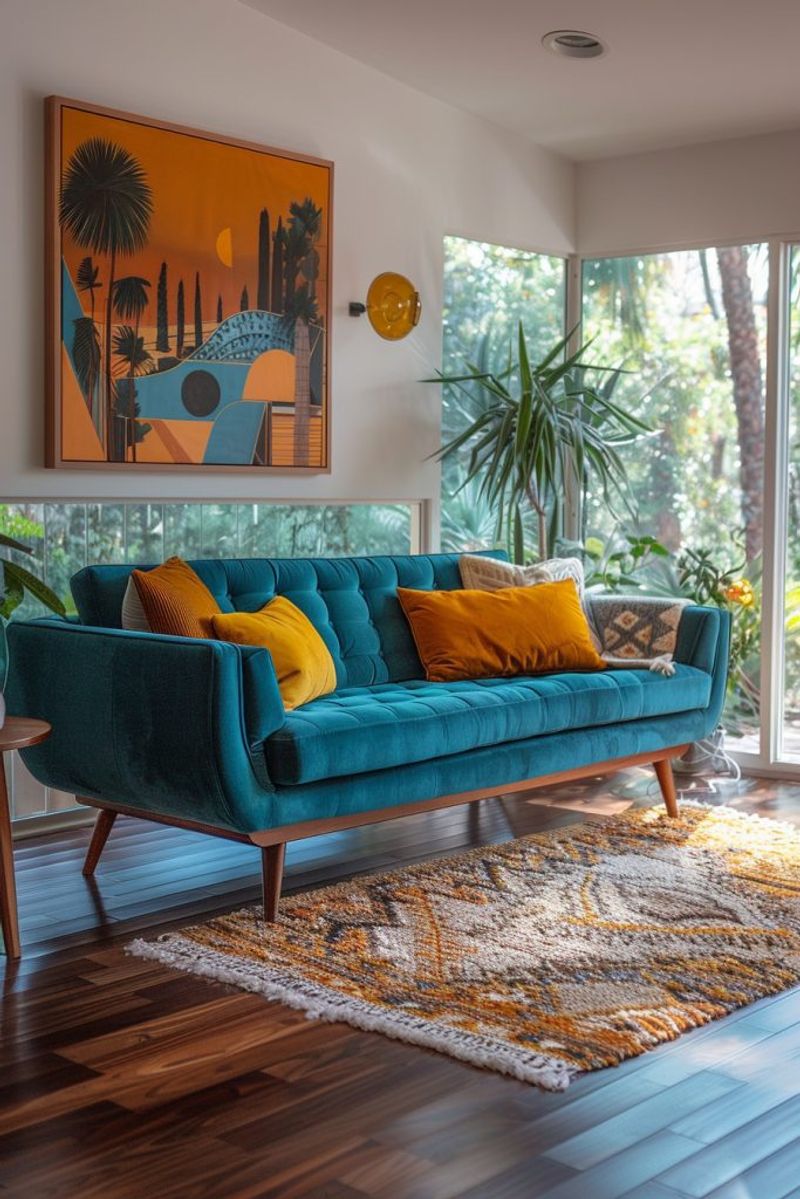 Mid-Century Brown & Blue Revival