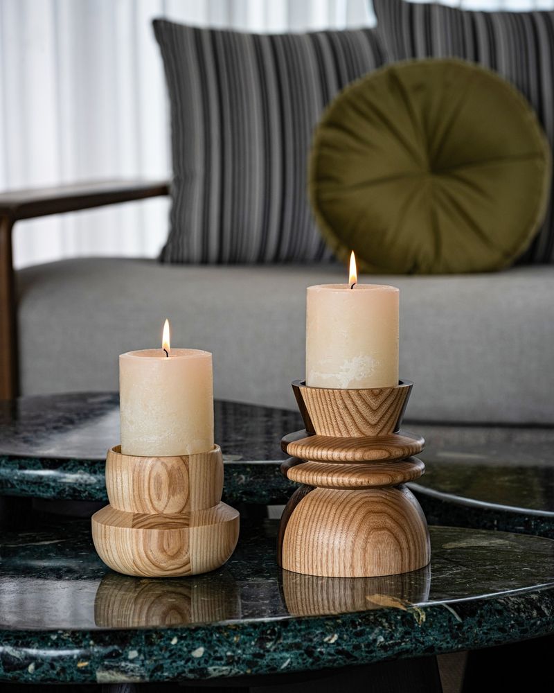 Burl Wood Candle Holder