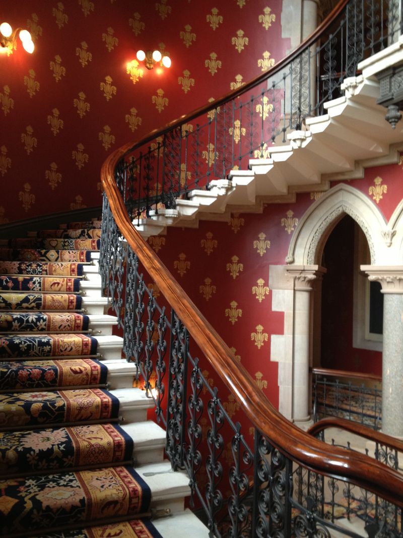 Grand Staircase With Vintage Rug