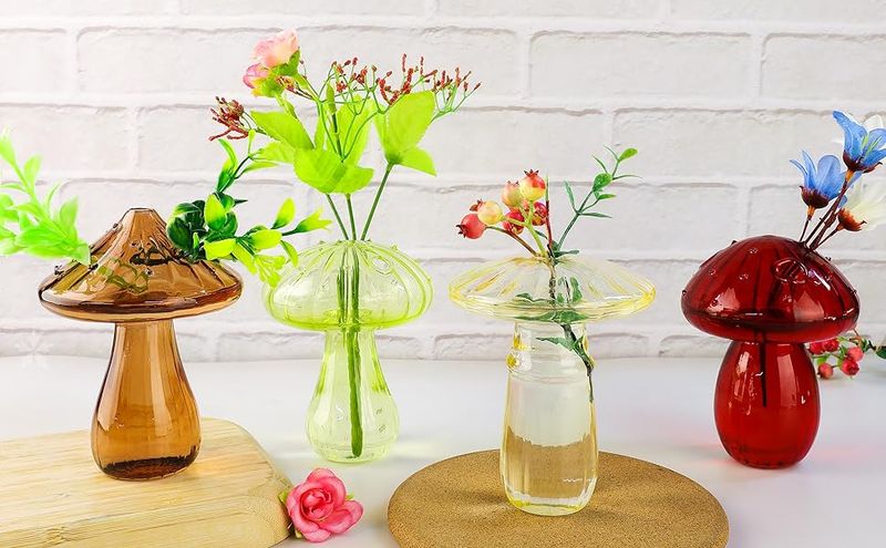 Inftyle Mushroom-Shaped Glass Vases (Set of 5) – $26.95