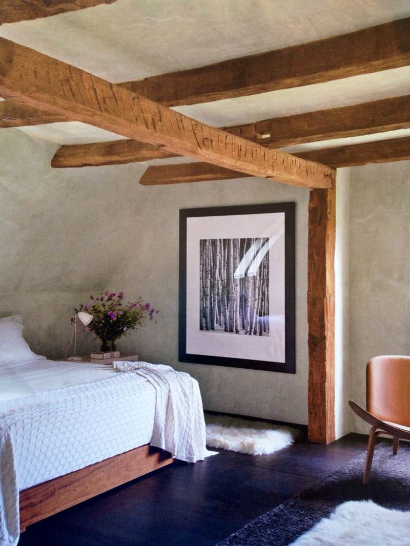 Rustic Wood Beams with Whitewashed Walls
