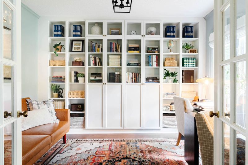 Faux Built-In Bookcases