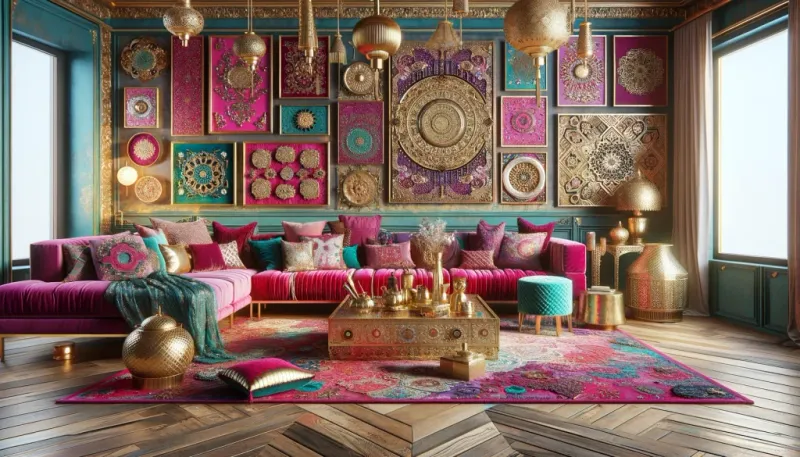 Emerald And Fuchsia Glamorous Lounge