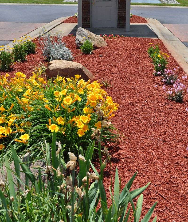 Colorful Mulch Flower Beds