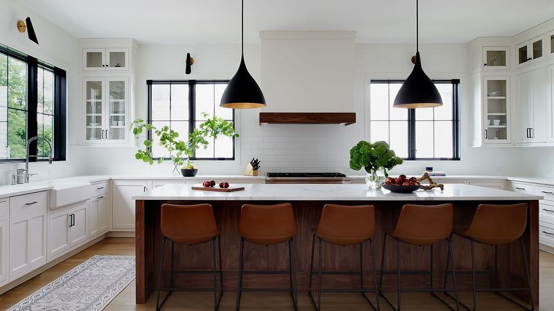 High Contrast Black Trim In A Kitchen