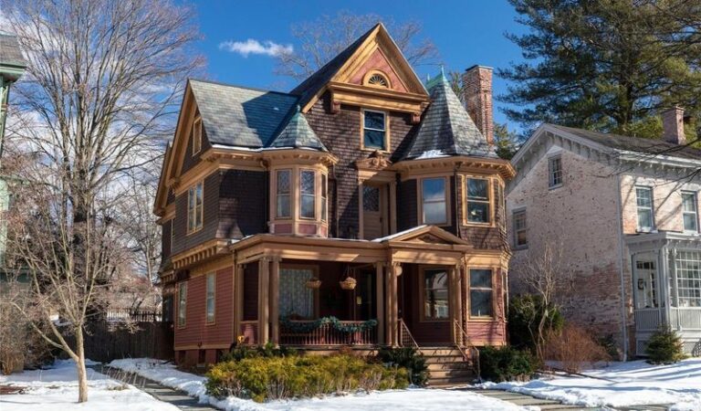 1899 Queen Anne Victorian In Poughkeepsie With Stained Glass And Ornate Woodwork