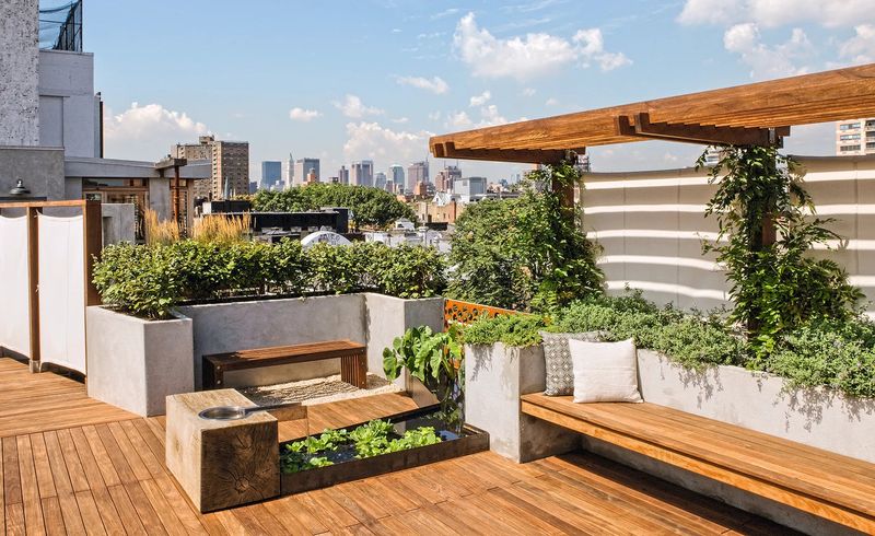 Windbreaks With Planters and Trellises