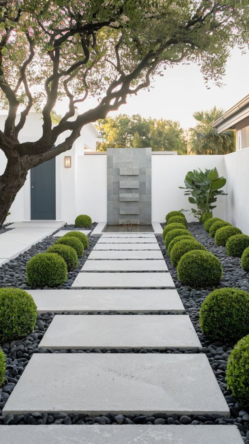 Geometric Gravel And Concrete Pavers