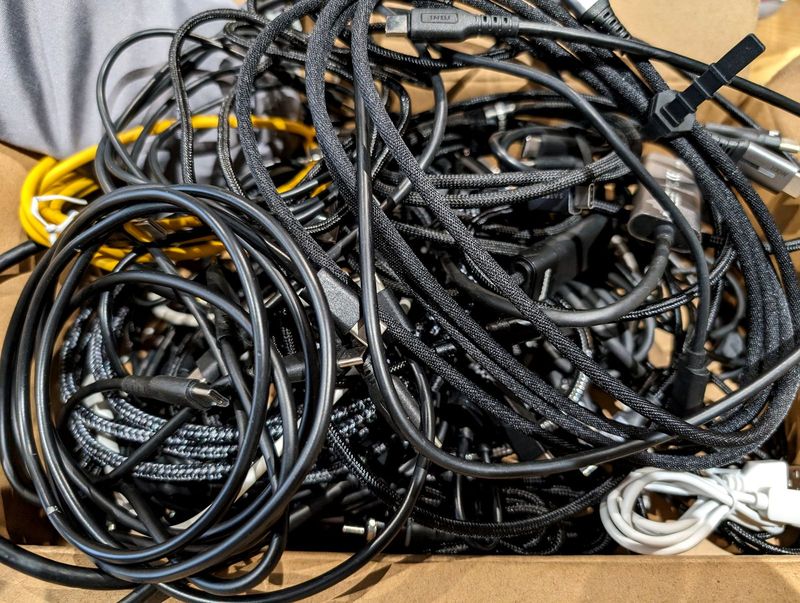 Extra Cords That Look Like a Snake Pit