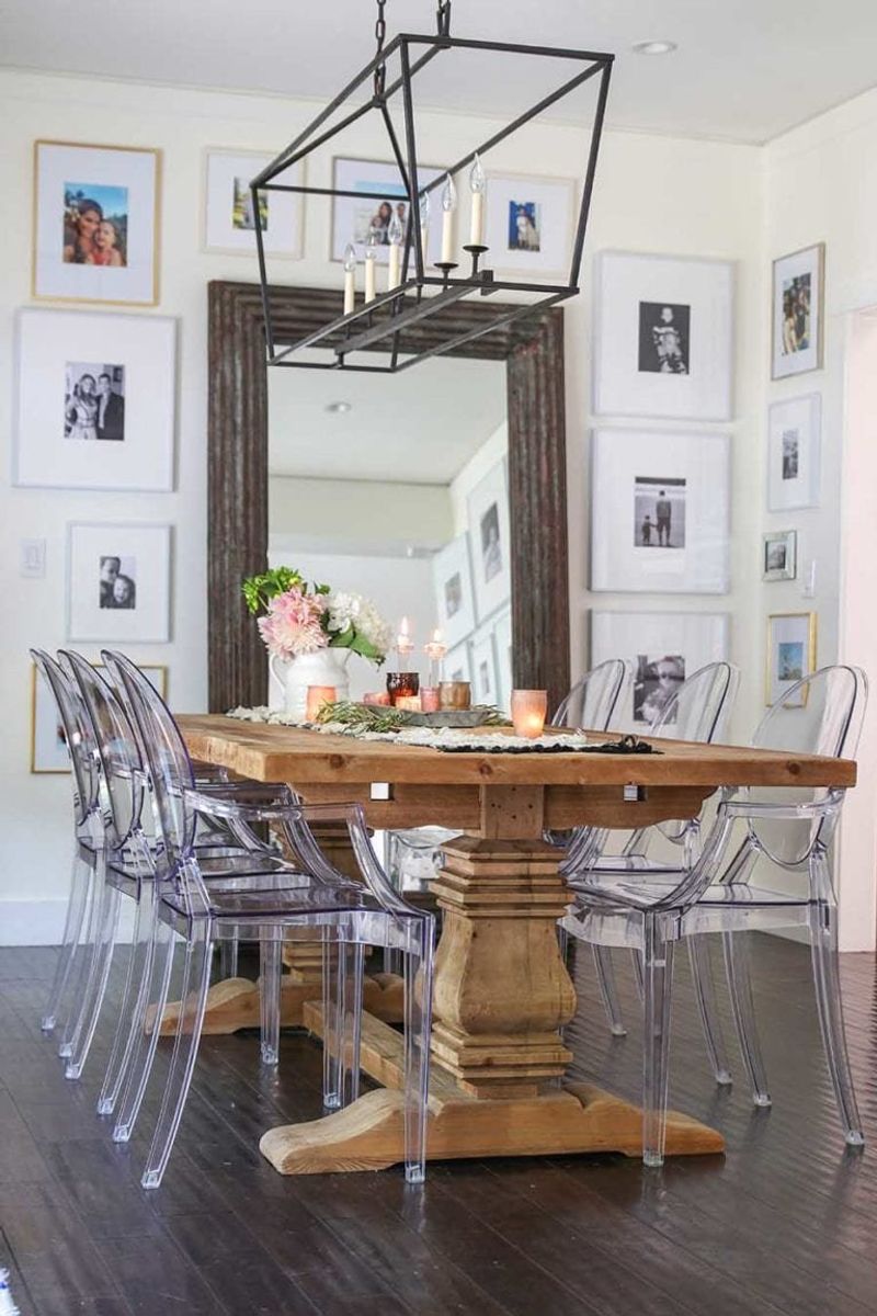 Farmhouse Tables With Acrylic Chairs