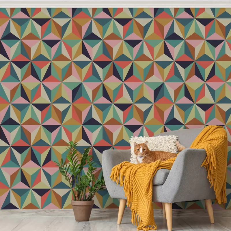 Wallpaper With Geometric Patterns In Every Nook