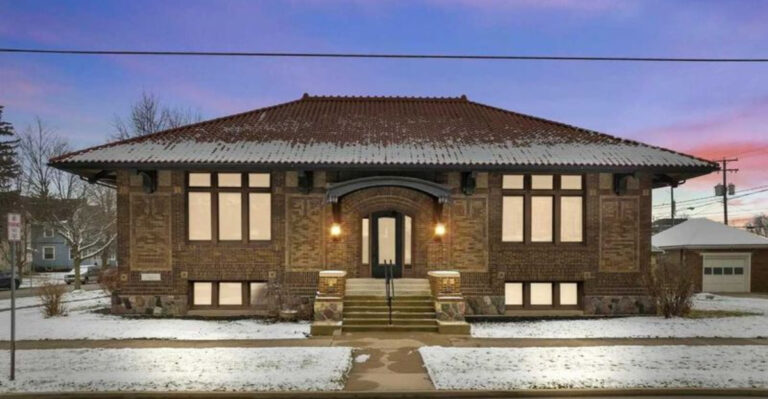 11 Photos Of A 1913 Kendallville Gem With A Grand Library Room And A Red Clay Roof