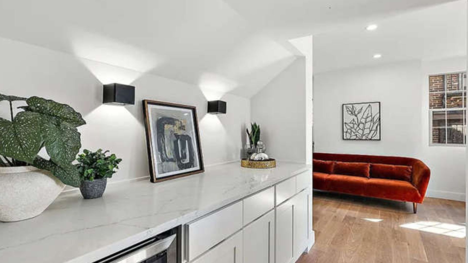 cool wet bar in the living room