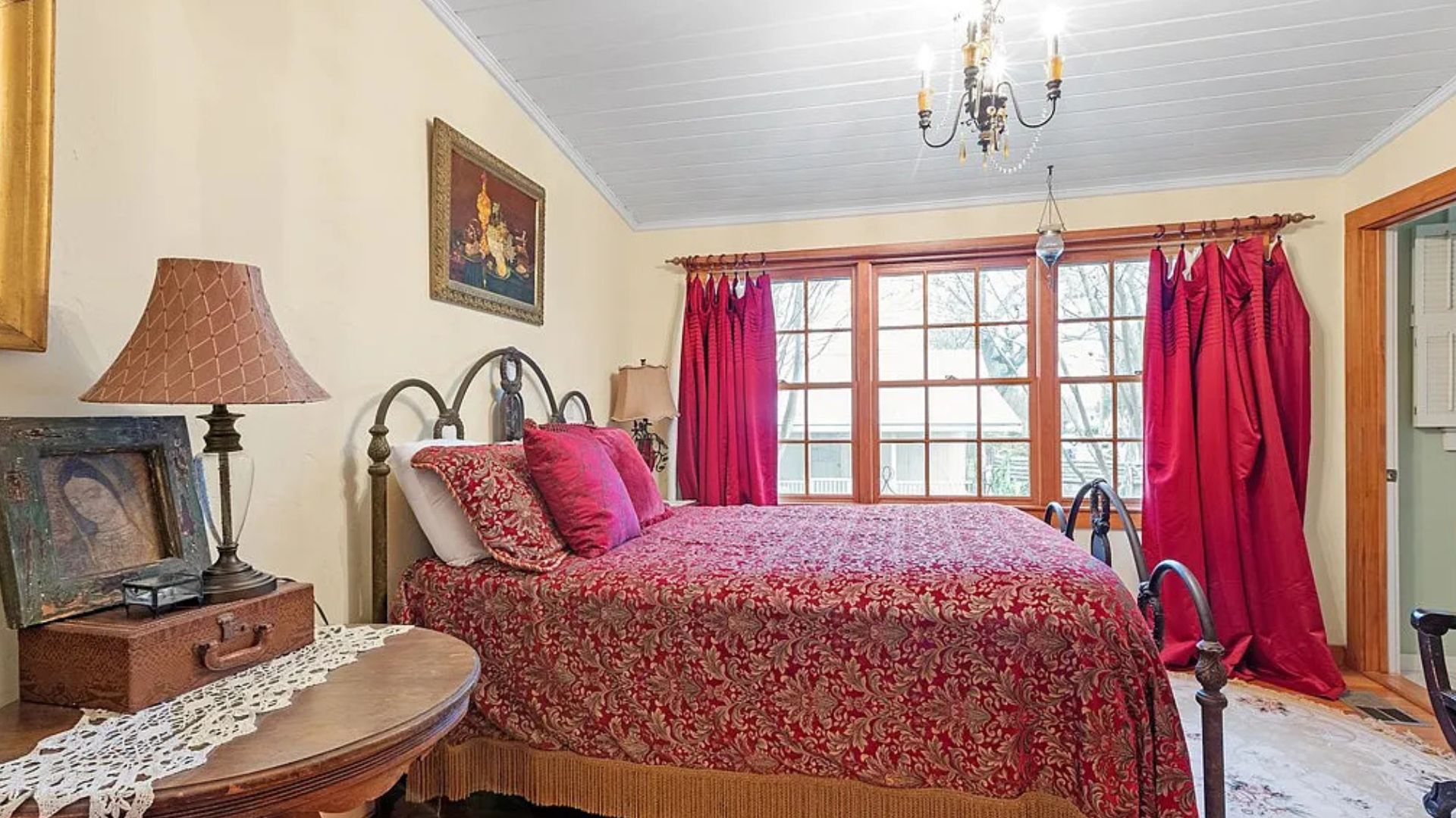 red master bedroom