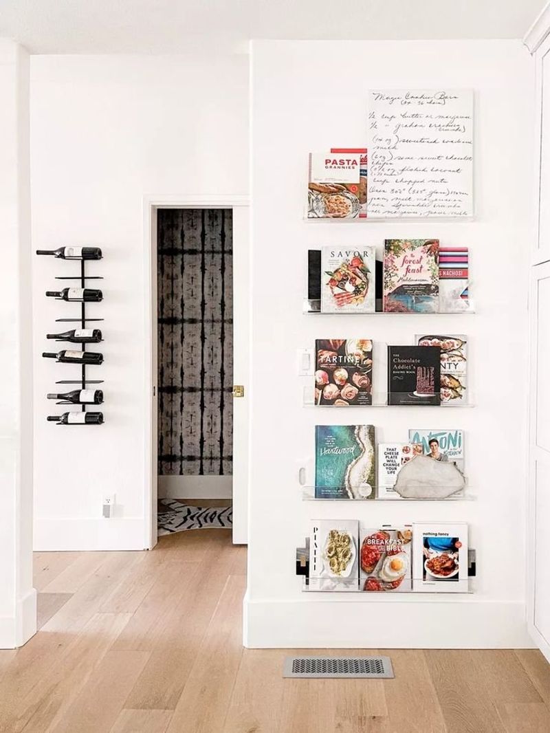 Floating Shelves for Cookbook Display