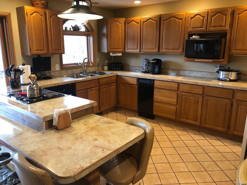 Oak Cabinets with Cathedral Arches