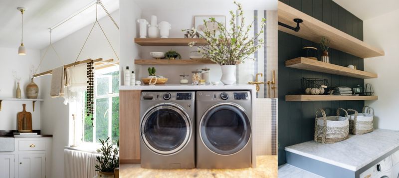 Floating Shelves Above Appliances