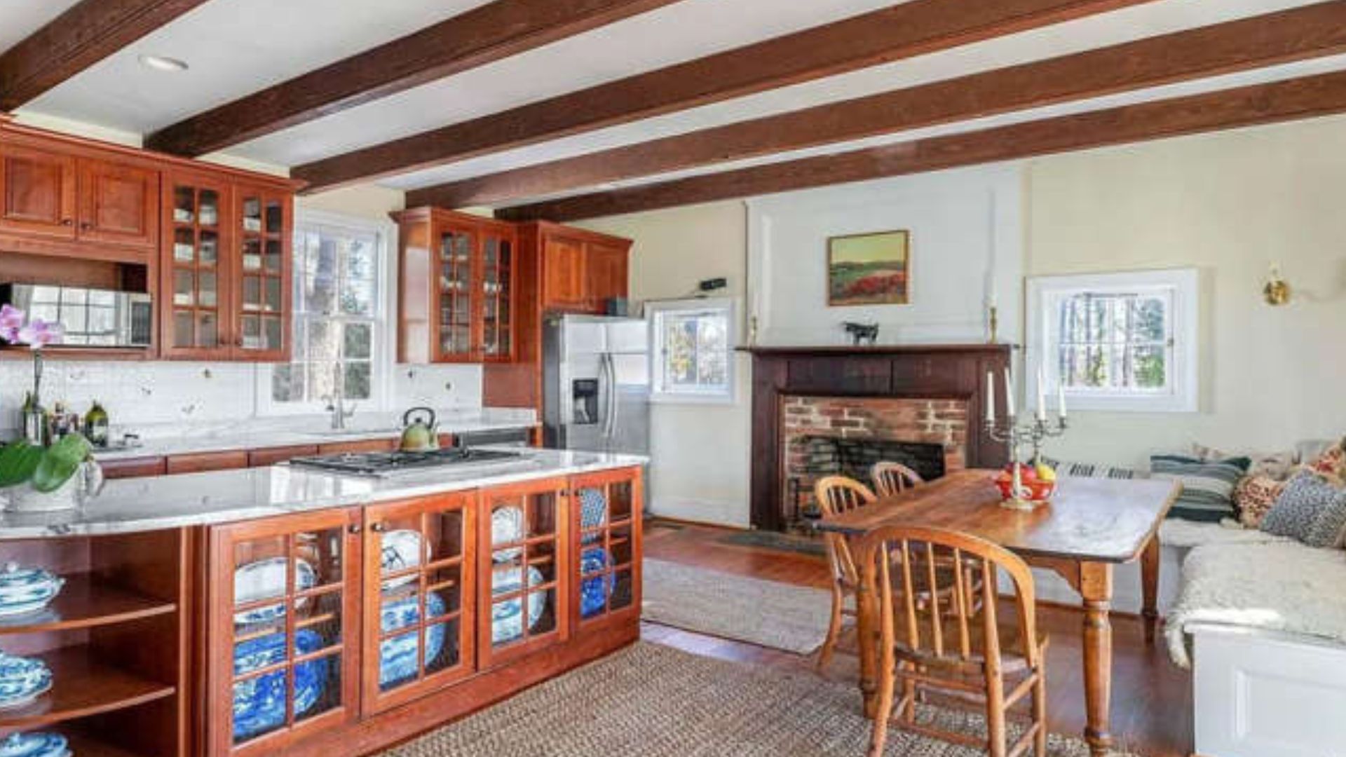 large kitchen with family room adjacent