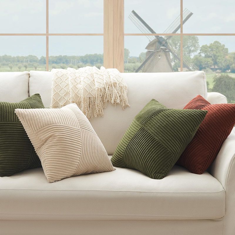 Plush Olive Throw Pillows