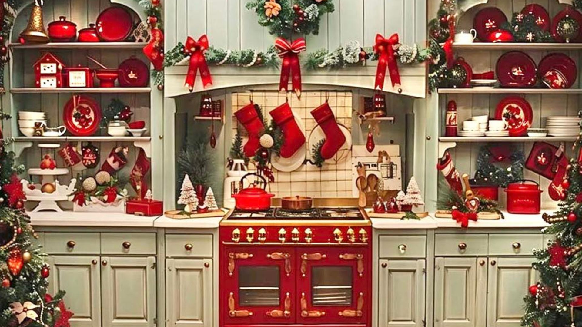 christmas decor in the kitchen 