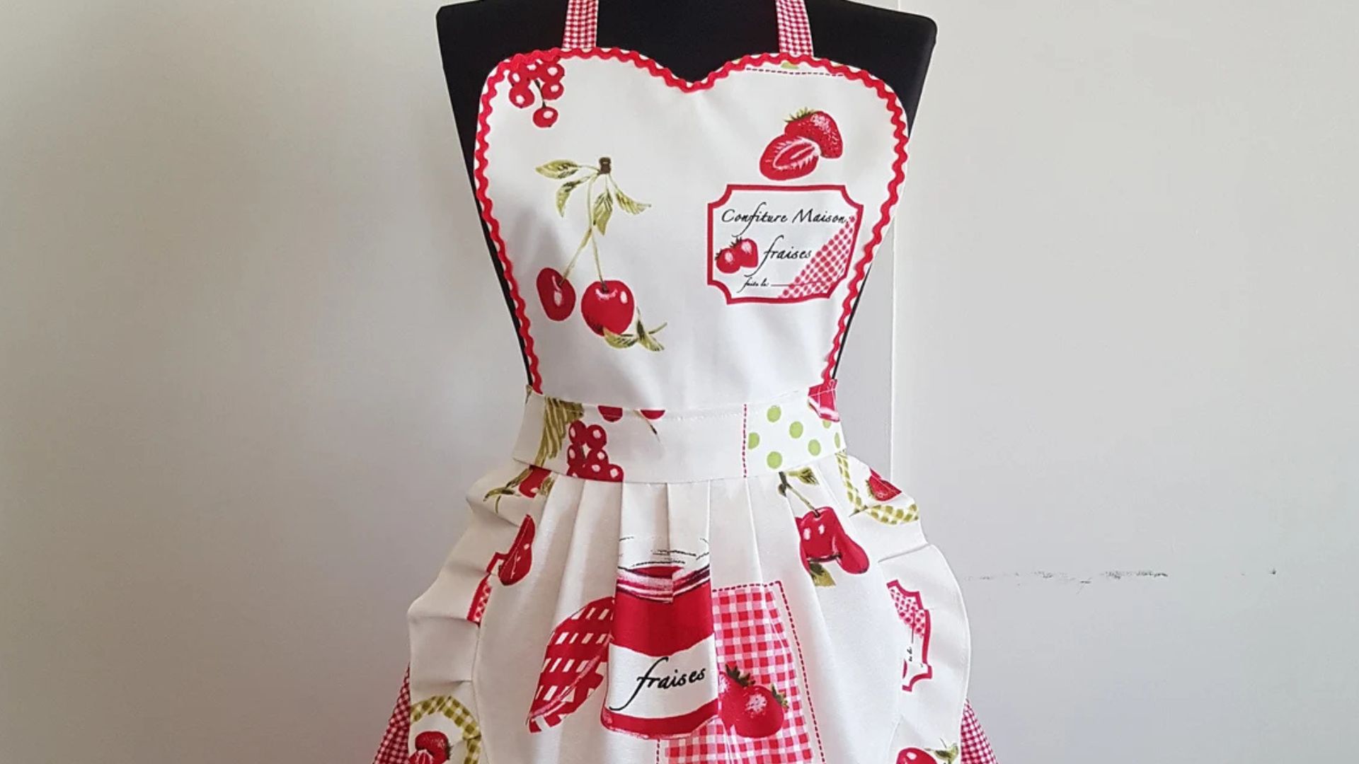 cherry-patterned apron