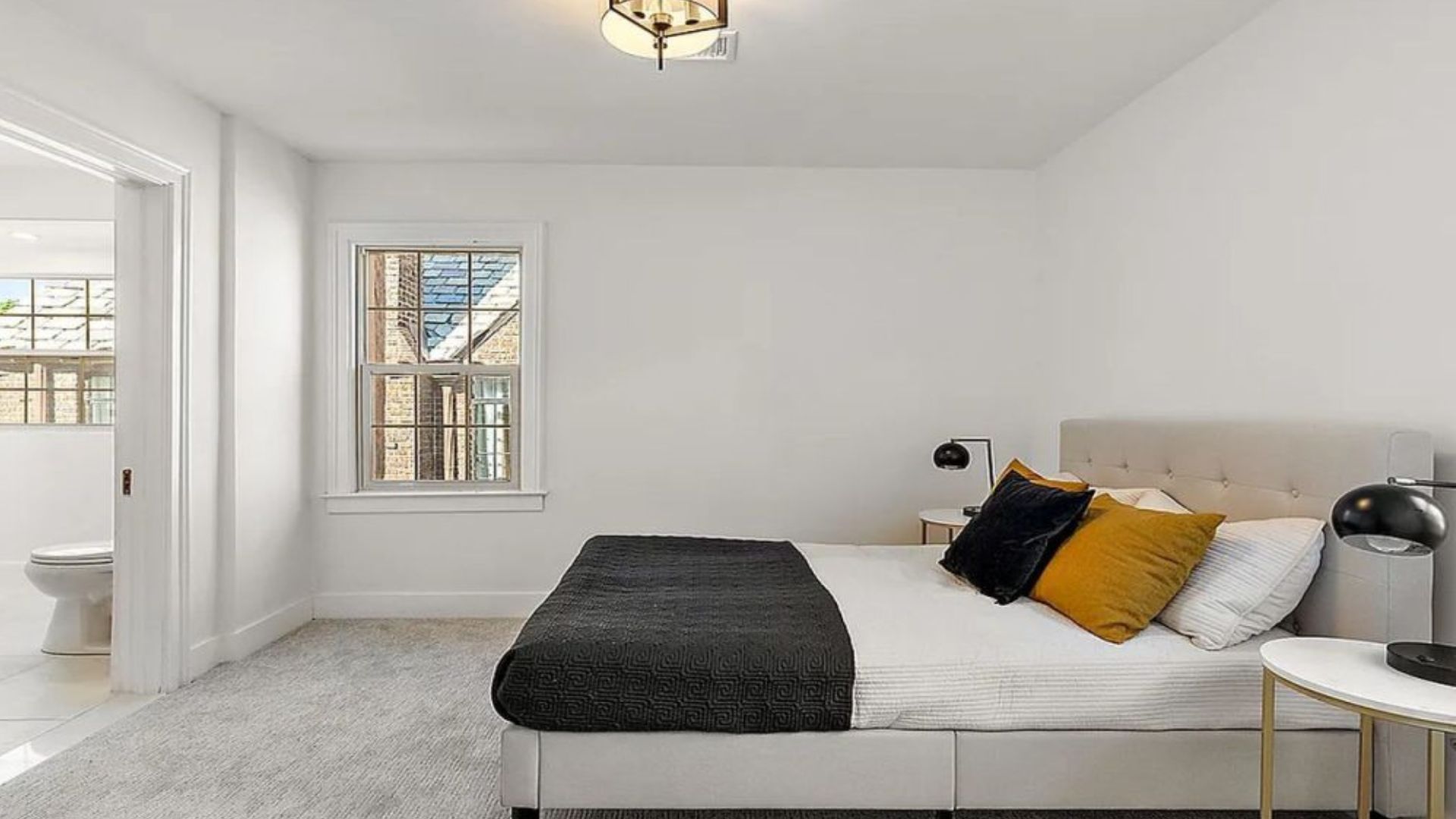 guest bedroom in neutral tones
