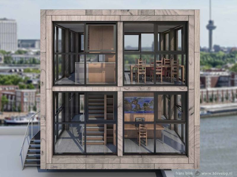 Urban Rooftop Cube: City Skyline Stunner
