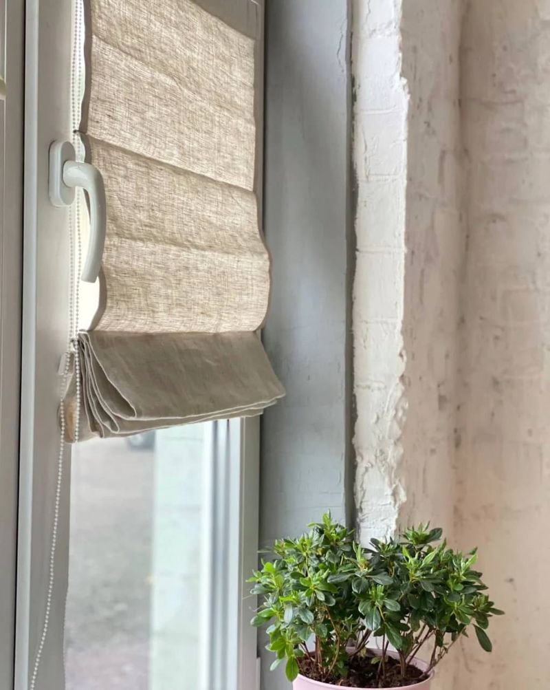 Leather Strap Roman Blinds