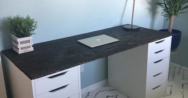 Marble-Look EKBACKEN Desk