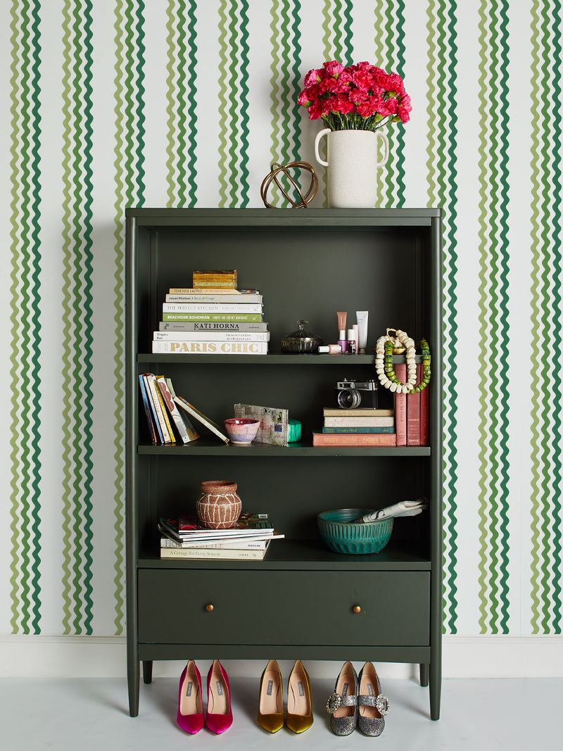 Olive Bookshelf Backing