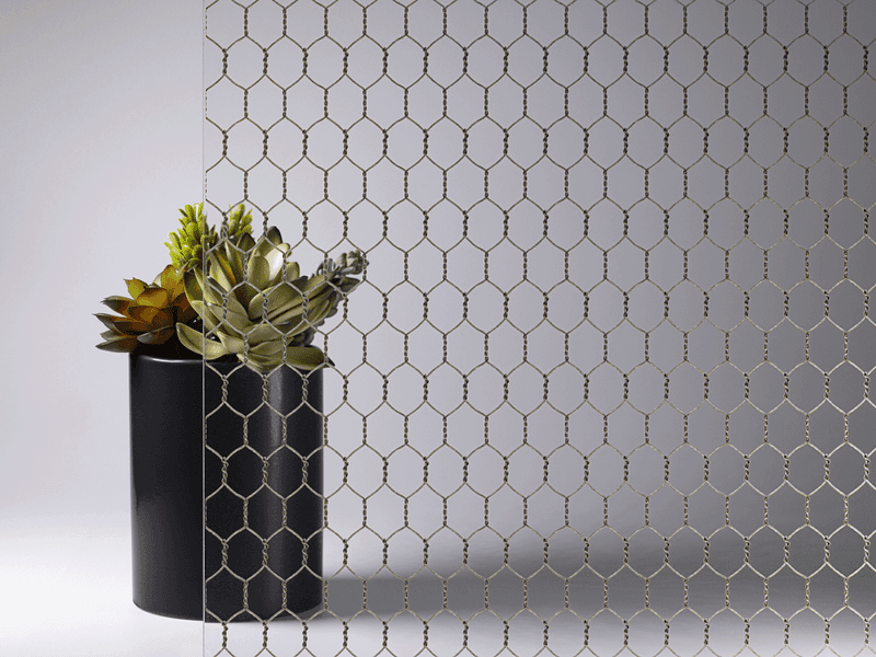 Chicken Wire Glass: Industrial Meets Rural in Transparent Texture