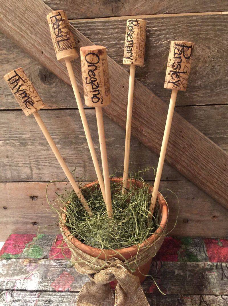 Wine Cork Garden Markers
