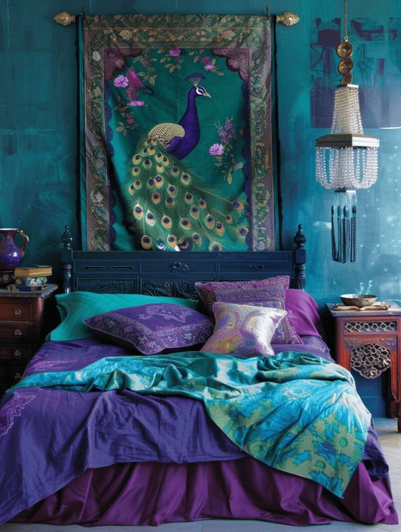 Peacock-Inspired Jewel Tones