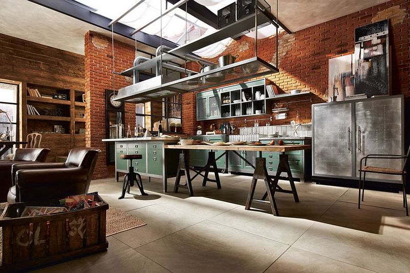 Industrial Red Metal Accents